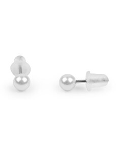 Stoklasa Perlové náušnice z chirurgické oceli - perlová
