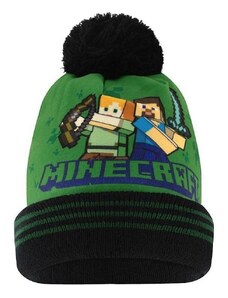 Fashion.uk Zimná čiapka s brmbolcom Minecraft - Alex a Steve