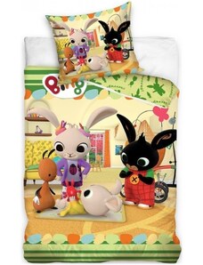 Carbotex Detské posteľné obliečky Zajačik Bing, Flop, Coco a Charlie - 100% bavlna - 70 x 90 cm + 140 x 200 cm