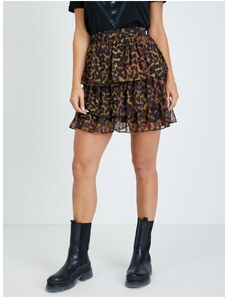 Brown Patterned Ruffle Skirt Guess Nancy - Women