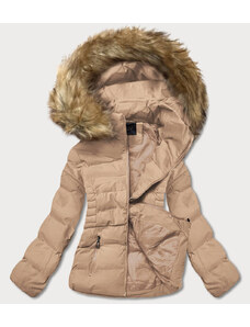Jejmoda Dámska zimná bunda s kapucňou MODA055 béžová