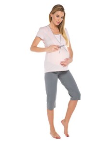 Italian Fashion Tehotenské a dojčiace pyžamo Felicita ružové