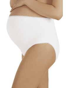 Italian Fashion Bavlnené tehotenské nohavičky Mama Maxi biele