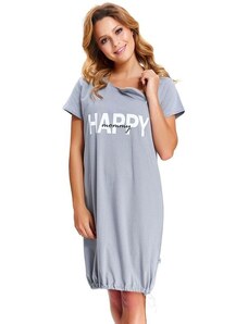 DN Nightwear Materská nočná košeľa Happy Mommy sivá zips