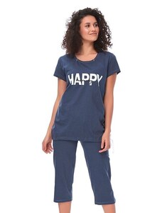 DN Nightwear Materské pyžamo Happy mommy tmavo modré