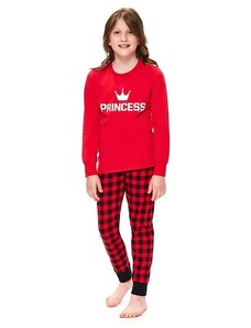 DN Nightwear Dievčenské pyžamo Princess červené