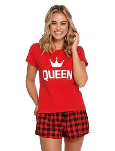 DN Nightwear Krátke dámske pyžamo Queen červené