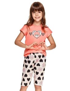Taro Dievčenské pyžamo Amelia ružové srdce