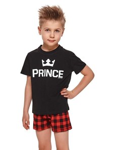 DN Nightwear Krátke chlapčenské pyžamo Prince čierne