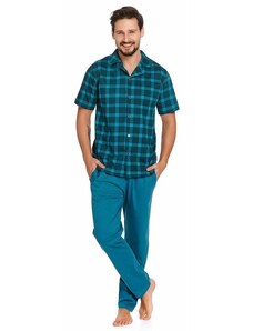 DN Nightwear Pánske pyžamo Luke modré káro
