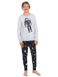 Italian Fashion Chlapčenské pyžamo Tryton sivé s kozmonautom