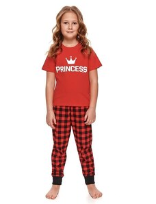 DN Nightwear Dievčenské pyžamo Princess II červené