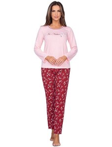 Regina Dámske pyžamo Grace ružové s potlačou
