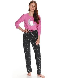Taro Dievčenské pyžamo pre staršie Suzan ružové s medveďom