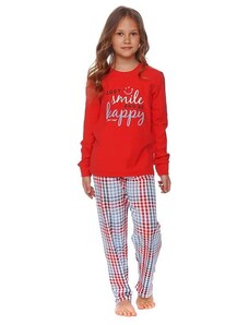 DN Nightwear Dievčenské pyžamo Flow červené smile
