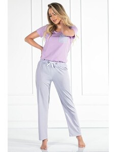 Momenti per Me Luxusné pyžamo Caroline fialové, satén a bavlna