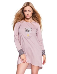 Sensis Dámska nočná košeľa Perro staroružová s potlačou psíka