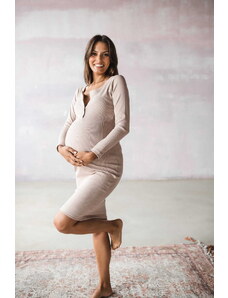 milk & love Tehotenské šaty na dojčenie Tummy Beige