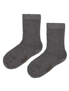 Detské ponožky s merino vlnou Emel - Šedo-hnedá - ESK 100-53