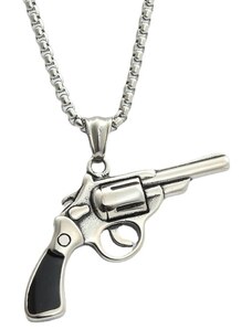 B-TOP Nerezový náhrdelník Pištoľ
