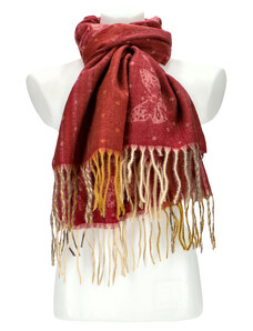 Cashmere Dámsky červený teplý dlhý zimný šál 200x70 cm