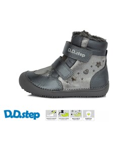 Detské dievčenské zimné BAREFOOT topánky D.D.step dark grey W063-798