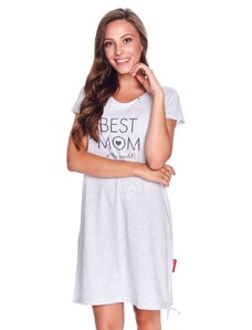 DN Nightwear Materská nočná košeľa Best mom sivý melír