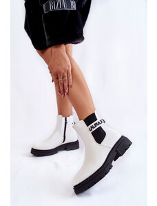 LAURA FIORE Bielo-čierne dámske členkové topánky La.Fi z eko kože
