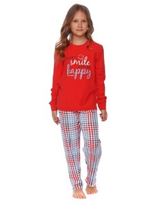 DN Nightwear Dievčenské pyžamo Flow červené smile