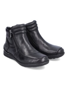 Kožené kotníkové boty se zateplením Rieker 48999-00 černá