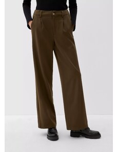 s.Oliver dámské široké kalhoty s puky olivové