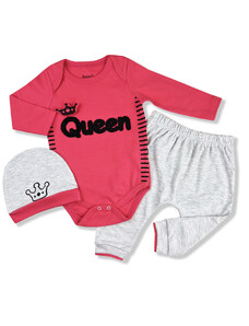 Miniworld 3dielny kojenecký set - Queen, ružový