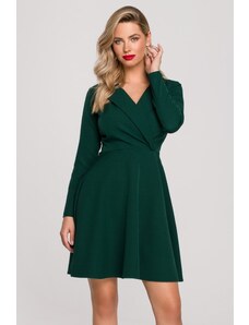 Makover Zelené krátke šaty s golierom K138