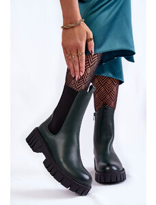 Kesi Leather women's boots on the platform green bente