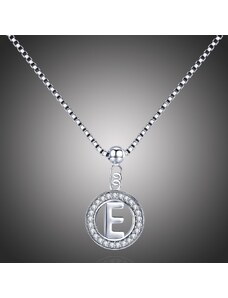 GRACE Silver Jewellery Stříbrný řetízek s přívěskem ve tvaru písmena E - stříbro 925/1000