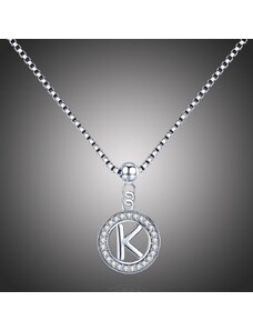 GRACE Silver Jewellery Stříbrný řetízek s přívěskem ve tvaru písmena K - stříbro 925/1000