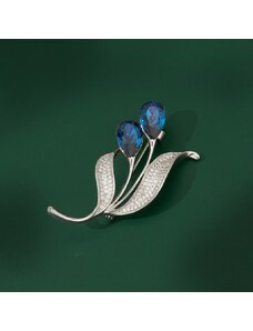 Éternelle Luxusní brož se Swarovski Elements krystaly a čirými zirkony