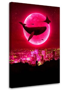 Gario Obraz na plátne Veľryby na ružovej oblohe - Gab Fernando Rozmery: 40 x 60 cm