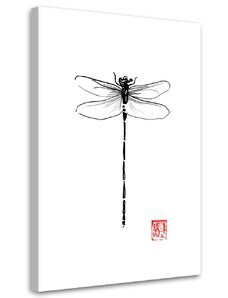Gario Obraz na plátne Čiernobiela vážka - Péchane Rozmery: 40 x 60 cm