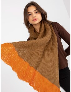 Fashionhunters Women's camel and orange knitted scarf