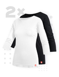 CityZen Duopack dámskych tričiek DIEZ s 3/4 rukávom - biela, čierna