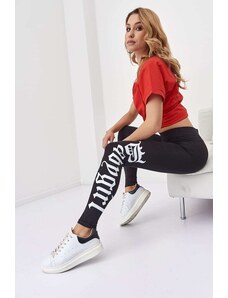 FASARDI Fitted leggings with black lettering