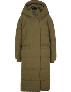bonprix Vatovaný kabát, oversize, s kapucňou, z recyklovaného polyesteru, farba zelená, rozm. 46