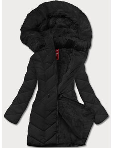 LHD Čierna dámska zimná bunda s kapucňou (2M-21308)