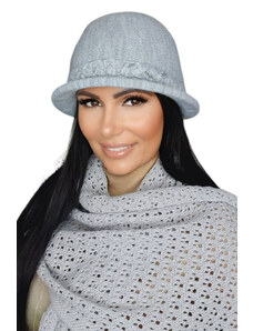 Kamea Svetlošedý luxusný dámsky zimný klobúk Farida, Farba svetlošedá