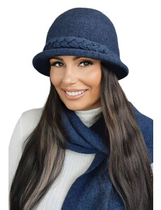 Kamea Tmavomodrý luxusný dámsky zimný klobúk Farida, Farba tmavomodrá
