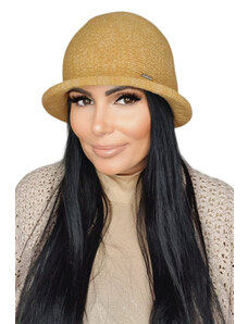 Kamea Horčicový luxusný dámsky zimný klobúk Munira, Farba horčicová