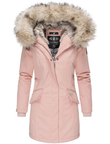 Dámska zimná bunda s kapucňou a kožušinkou Cristal Navahoo - ROSE