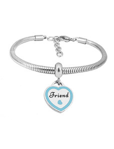 Linda's Jewelry Náramok BFF Blue Heart Chirurgická oceľ INR150