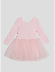 Dievčenské šaty s dlhým rukávom svetlo ružové TUTU